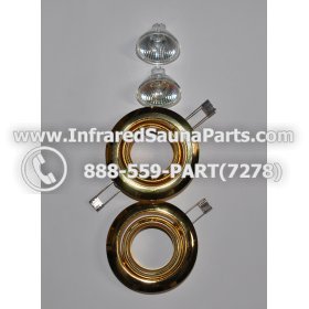 COMPLETE LIGHT ASSEMBLY 12V - COMPLETE LIGHT ASSEMBLY 2 HOUSING IN GOLD FINISH WITH 2 BULBS 12V 1